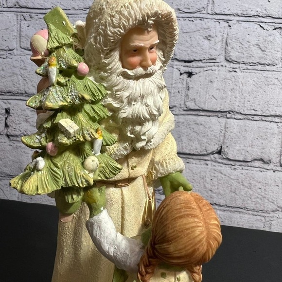 Santa And Girl White Sparkle‎ Father Christmas St Nicholas - Picture 6 of 12